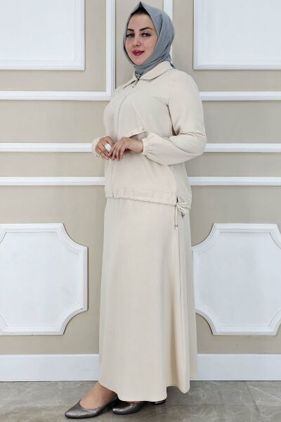 PYS KADIN ALLER DİKİM TAŞ DETAYLI TESETTÜR TAKIM TAŞ - 2 BEDEN