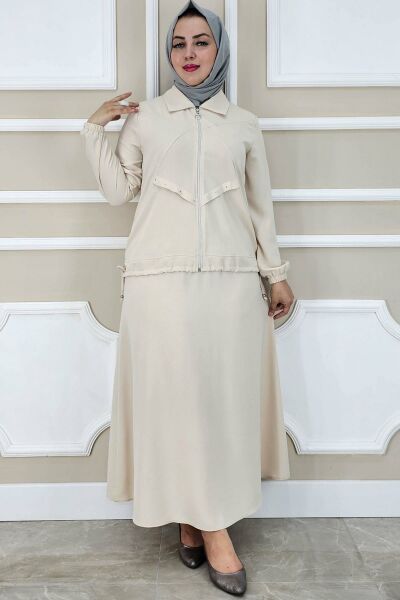 PYS KADIN ALLER DİKİM TAŞ DETAYLI TESETTÜR TAKIM TAŞ - 2 BEDEN