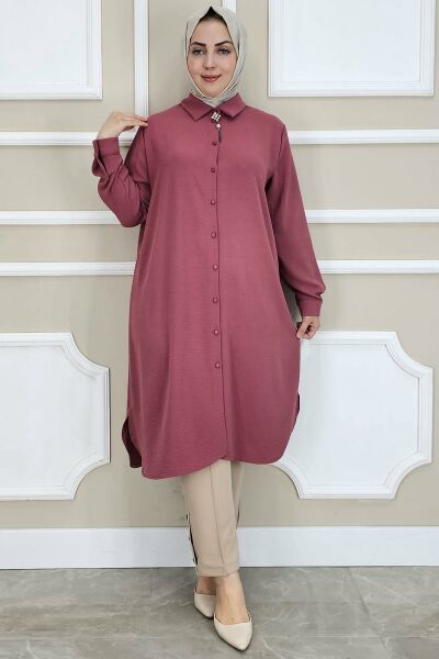 PYS KADIN BROŞLU TESETTÜR GÖMLEK