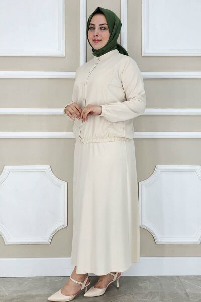 PYS KADIN YAY DESENLİ TESETTÜR TAKIM TAŞ - 5 BEDEN