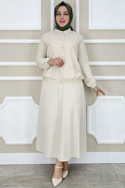 PYS KADIN YAY DESENLİ TESETTÜR TAKIM TAŞ - 5 BEDEN