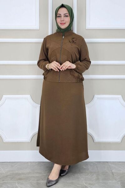 PYS KADIN TAŞ DETAYLI SİMLİ TESETTÜR TAKIM