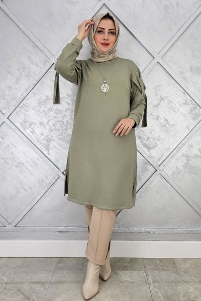 KADIN TAŞ VE KOLYE DETAYLI TESETTÜR TUNİK
